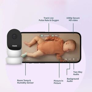 Owlet Baby Monitor with HD Video and Audio camera and sock included